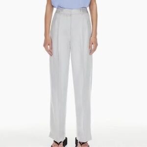 NEW • Wilfred Aritzia • Women’s The Effortless Pant™ Linen Pearl Gray 0